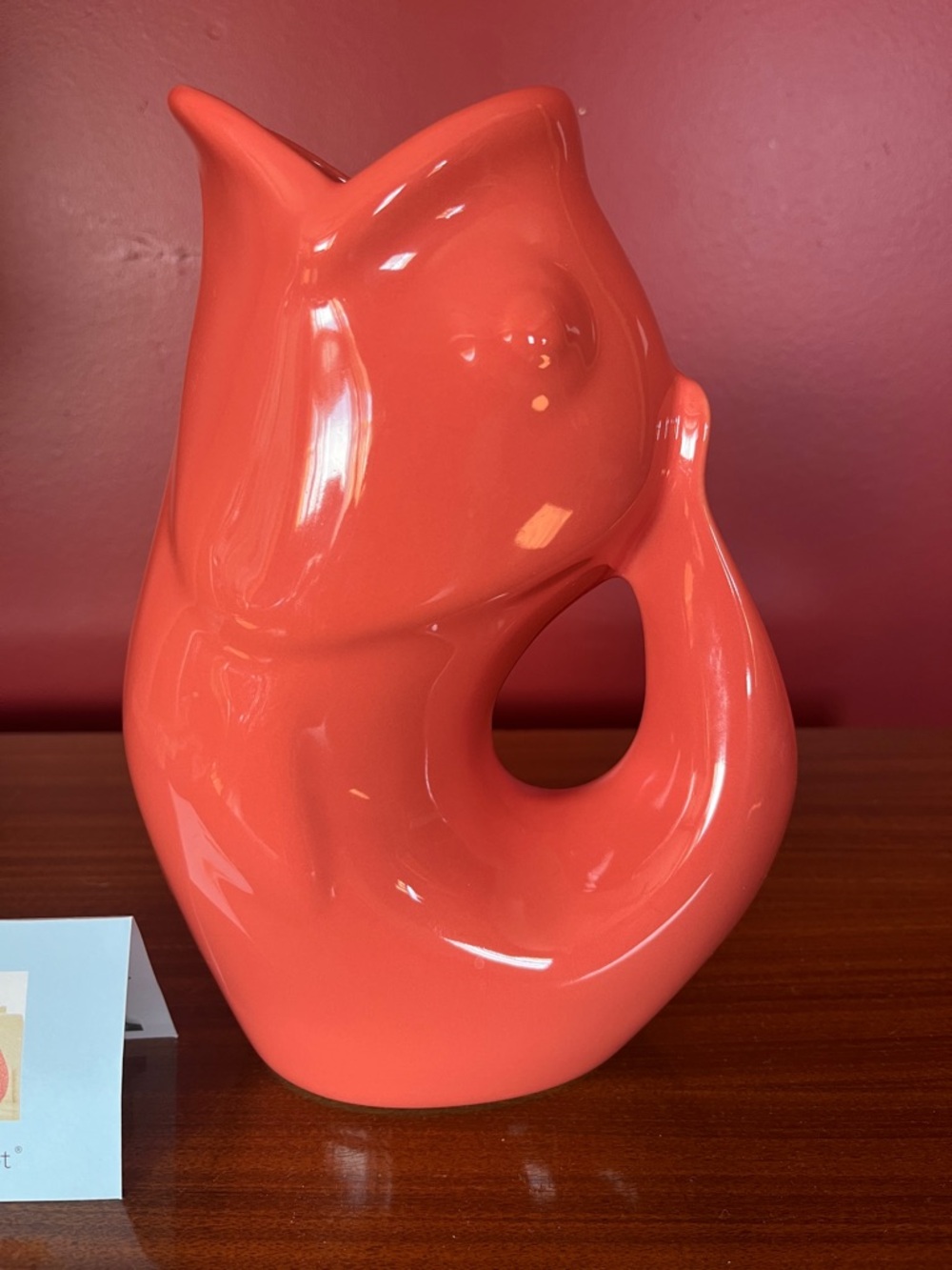 New Large Coral GurglePot Pitcher - Picture 3 of 11